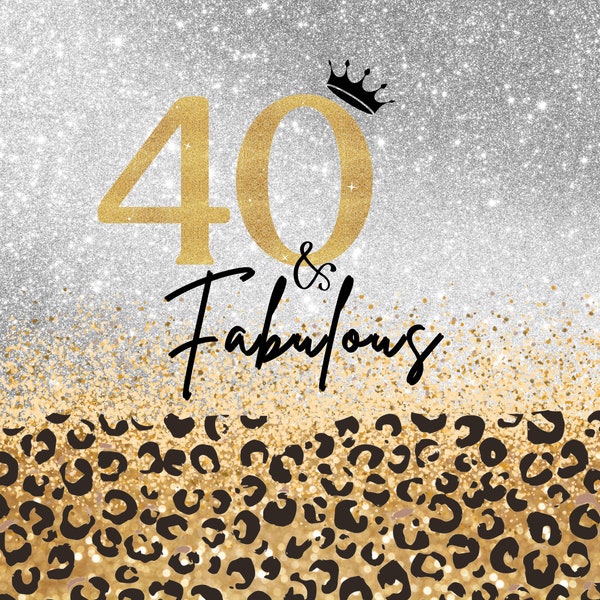 40 & Fabulous Design | Birthday Skinny Tumbler Wrap | 15oz 20oz 30oz | Mousepad | Laptop Cover | PNG | Digital Designs | Digital Download