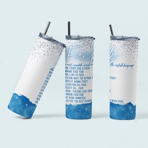 The F*** Word Design | Uses of a Bad Word | Adjective Noun | Naughty Grammar | Skinny Tumbler Wrap | 15oz 20oz 30oz | PNG | Digital Download