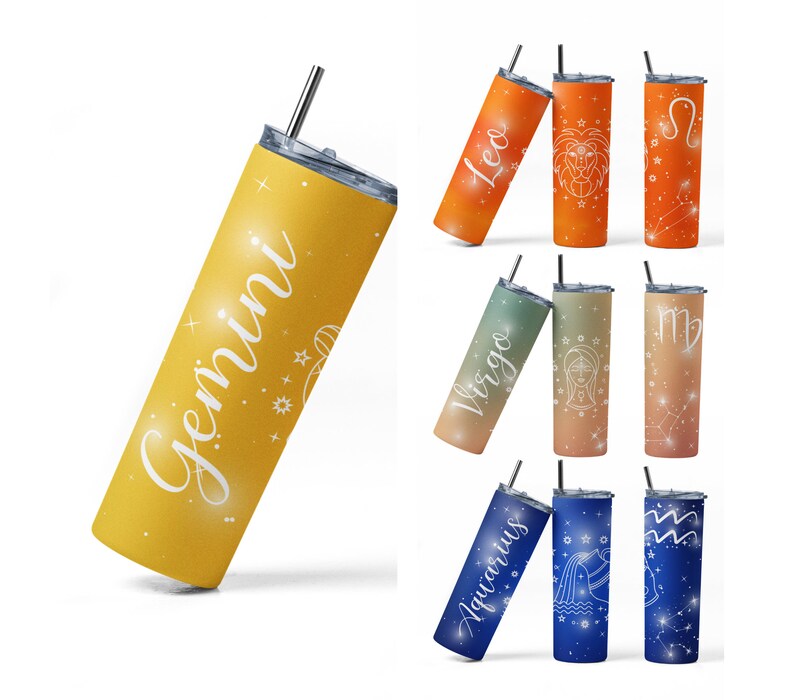 Zodiac Signs Tumbler Wrap Bundle: Astrology PNG (digital Download) - Etsy