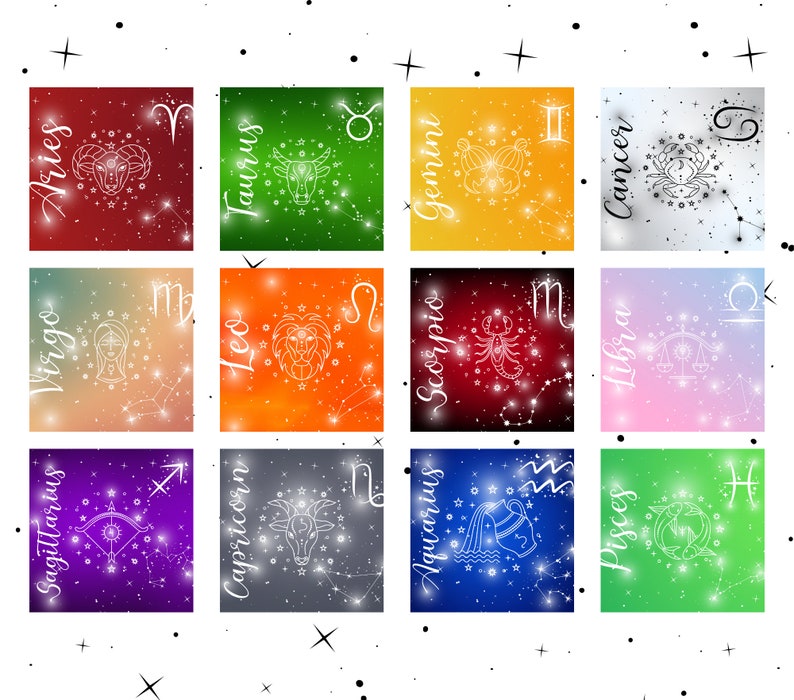 Zodiac Signs Tumbler Wrap Bundle: Astrology PNG (digital Download) - Etsy