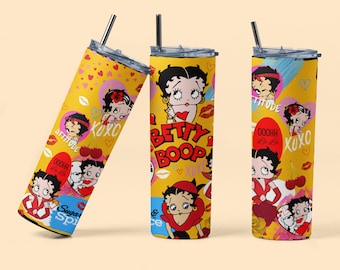 Betty Boop Tumbler Wrap: Retro Mug Design, Mousepad PNG (Digital Download)