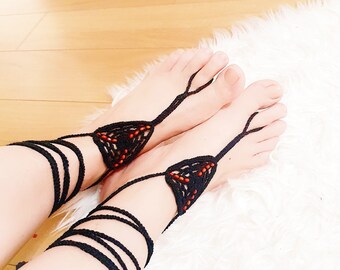Beaded Crochet Summer Shoes for women, Handmade Foot Jewelry, Barefoot Sandals