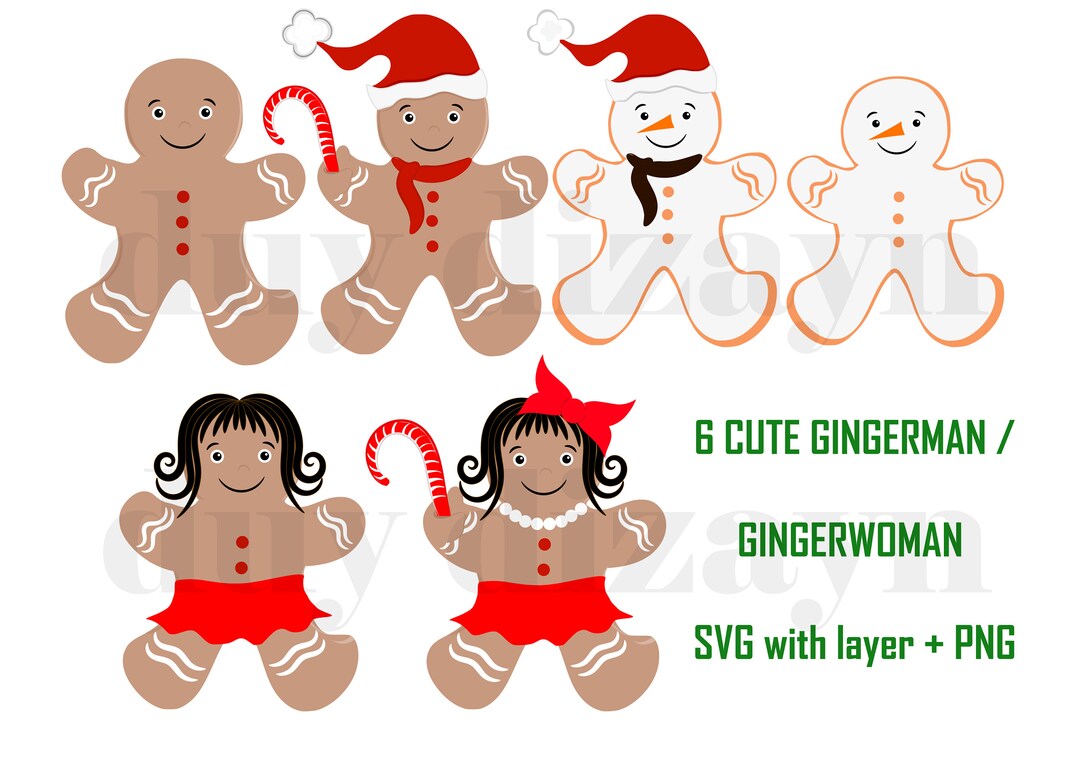 Gingerbread Man SVG PNG Digital Download - Printable - Svg With Layer ...