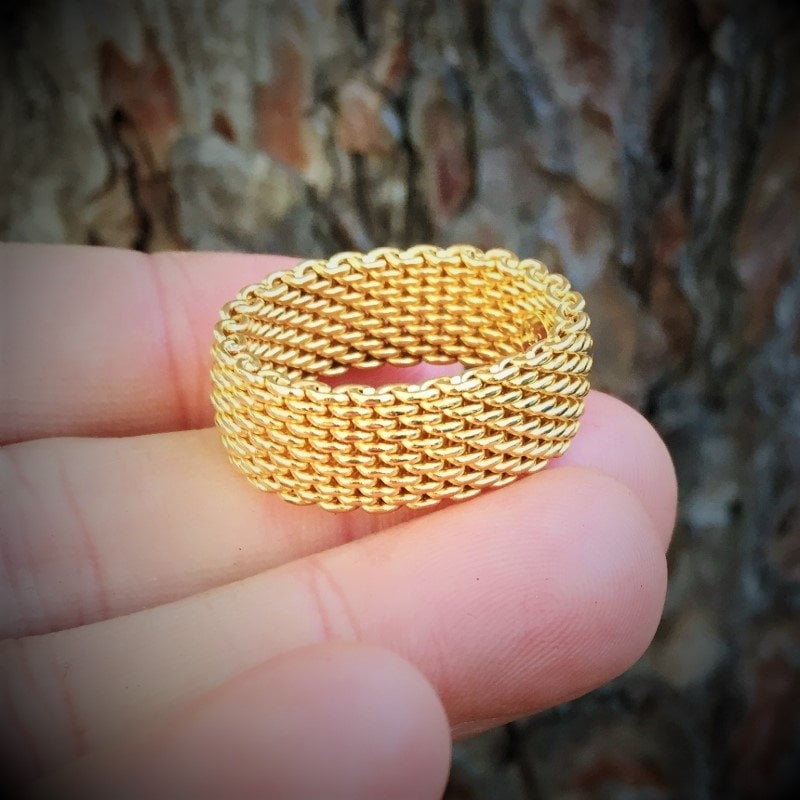 Vintage Tiffany & Co. 18 Karat Gold Mesh Band 