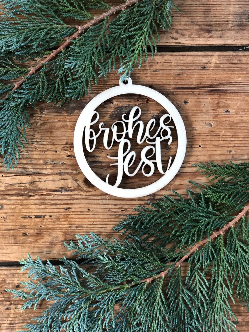 Christbaumanhänger I Anhänger aus Holz I Weihnachtsbaumschmuck I Weihnachtsdeko I Weihnachtsgeschenk Frohes Fest