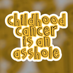Kanker bij kinderen is een klootzak - Sticker | KINDERKANKER | Stoere krijger