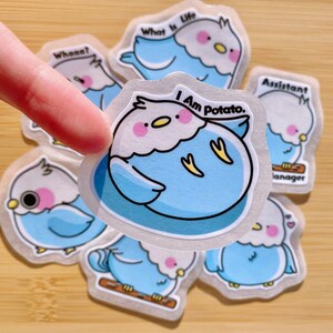 Lindas pegatinas Birb / Portátil impermeable iPad Bullet Journal Planner Kawaii Die Cut Pegatinas brillantes