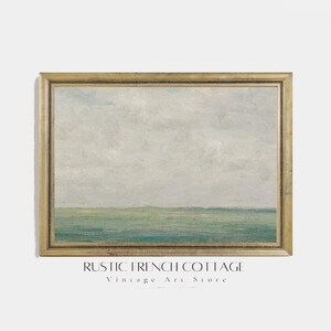 Impresión de pared costera vintage | Póster de paisaje oceánico suave para dormitorio | Decoración de casas de playa | Estilo costero