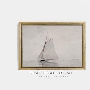 Sailing boat wall décor I soft vintage nautical art I vintage boat art I sailboat sketch I vintage sketch I DIGITAL ART I beach house art