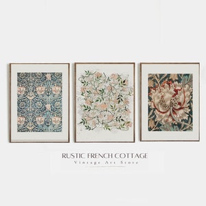 PRINTABLE Vintage Textile Art | Bohemian textile art |Set of 3 textiles by William Morris | floral textile William Morris | Eclectic art