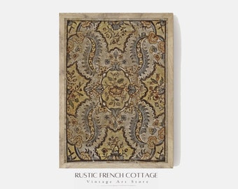 Antike Textilwandkunst | Vintage druckbare digitale Wandteppich | Teppichmuster Wandkunst | Moderne Bauernhausdekoration | vielseitige Kunst