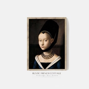 peinture de femme vintage sombre, portrait féminin ancien, impression de femme, décor féminin, décor rustique, décor vintage, art numérique