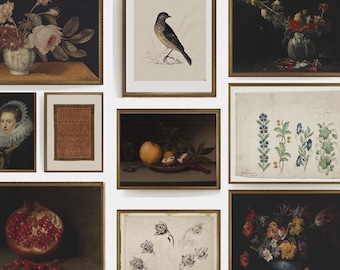 French Country Gallery Wall Set | Antique Print Collection for a Timeless Farmhouse Interior | digital vintage art set