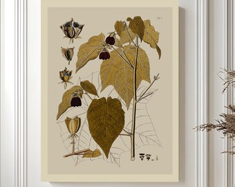 Botanical Autumn Beige Leaves Print | Neutral Beige Wall Art | Rustic Farmhouse Decor | Elegant fall Digital Download | thanksgiving decor