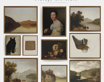 European Earthy Tones Painting Gallery Wall Set | Neutral Vintage Digital Art Collection for a Warm and Elegant Home