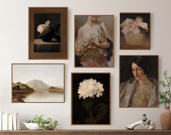 vintage art gallery, neutral vintage art, vintage wall set, rustic kitchen decor, Victorian art, French decor, digital art, cottage wall art