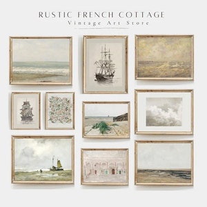 Antique Nautical Gallery Wall | Maritime Art Prints for Coastal Living | Vintage Sea Decor | Antique Marine Prints | seaside farmhouse art