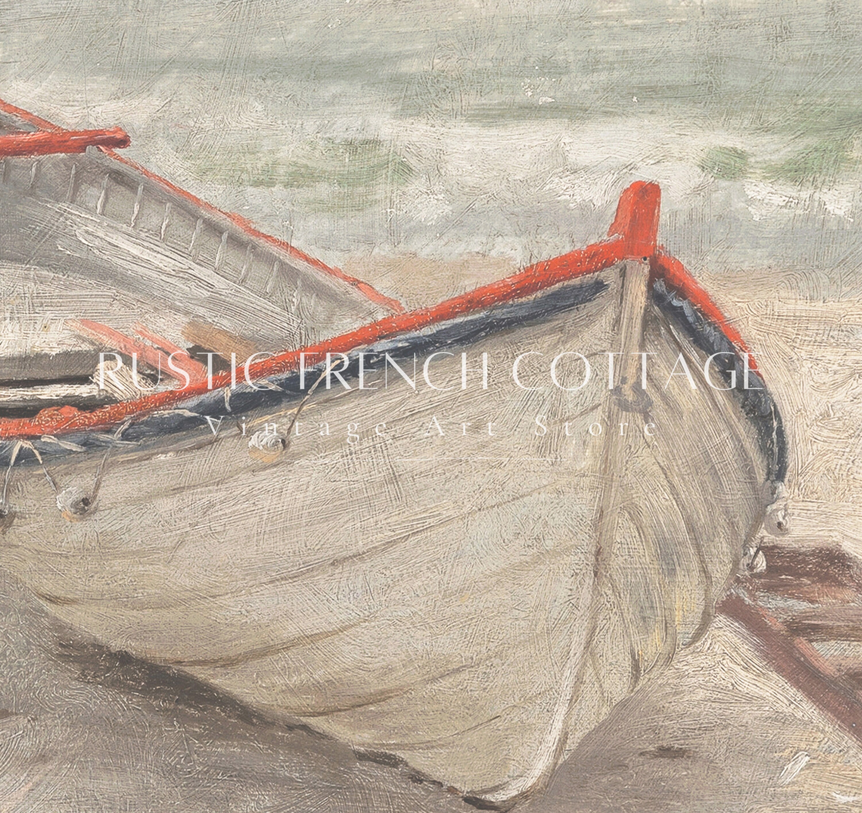Rustic Boat Wall Decor, Vintage Nautical Art, Boat on the Beach ...