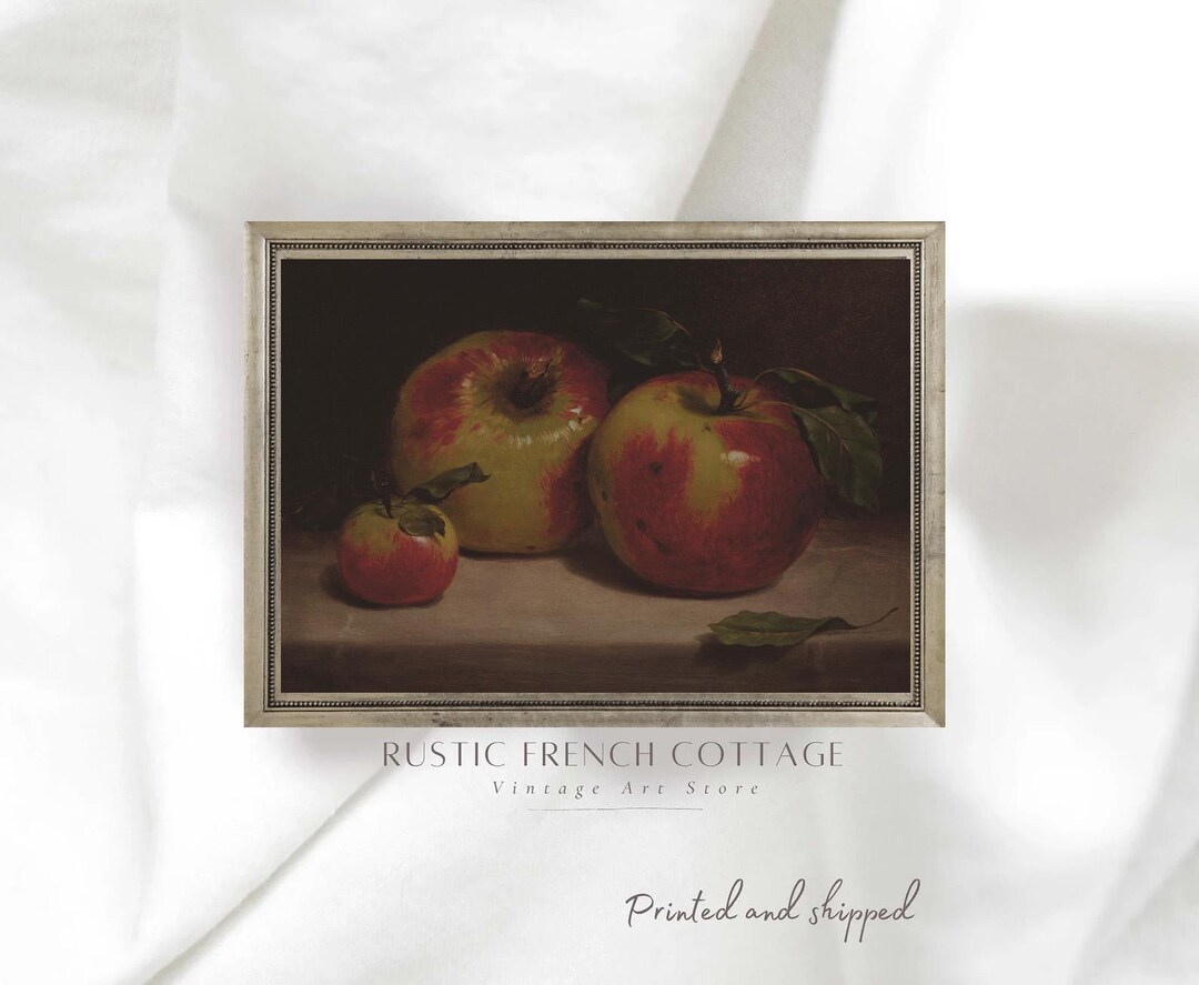 Apple Still Life Art Print | Moody Kitchen Wall Art | Autumn Farmhouse ...