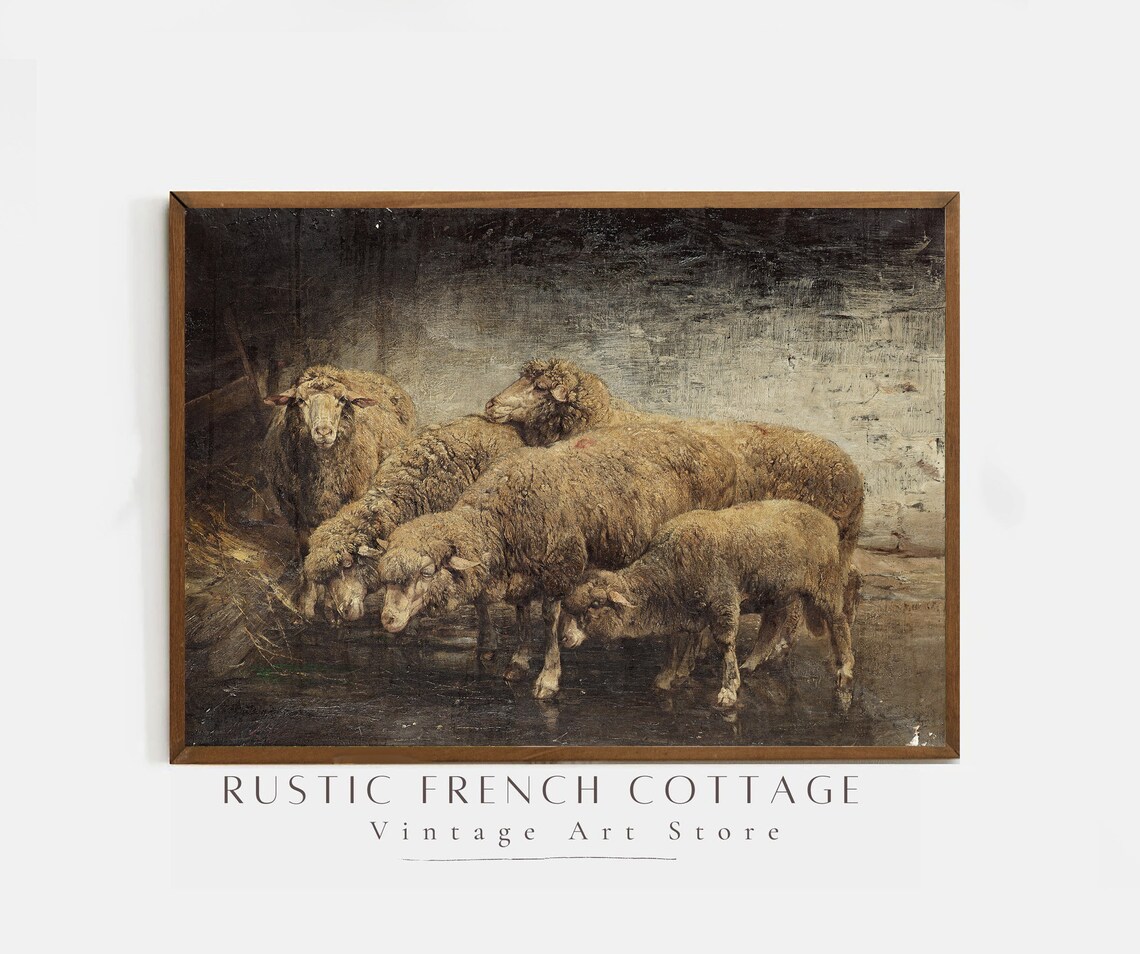 Vintage Sheep Art Sheep Drawing Easter Wall Art Print | Etsy
