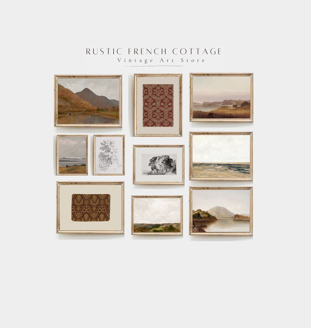 Vintage Wall Set / Vintage Art Gallery Wall / Vintage Prints / French