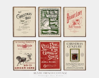Set of 6 Vintage Posters | Vintage Christmas Advertising Art | Vintage Magazine Cover for Christmas | retro magazine printed and shipped