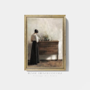 Vintage Portrait Print | woman portrait painting | vintage figurative art | PRINTS SHIPPED | vintage feminine decor | soft vintage aesthetic