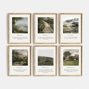 Elegant Bible Verse Wall Art Set | Vintage Scripture Printables for Christian Home | Downloadable Christian Gallery | Faith-Based Decor