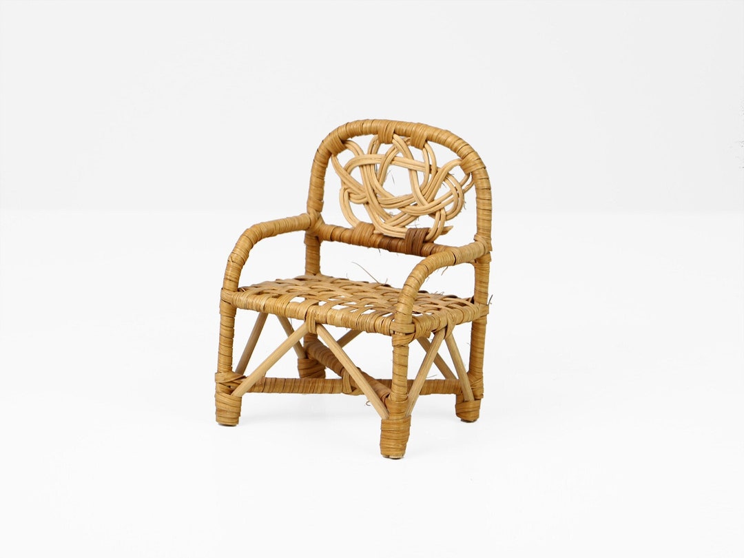 Vintage Rattan Doll's Chair 70s Boho Doll House 1 Etsy