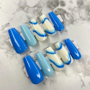 Abstract line FS / Handmade / All Acrylic Press On Nails