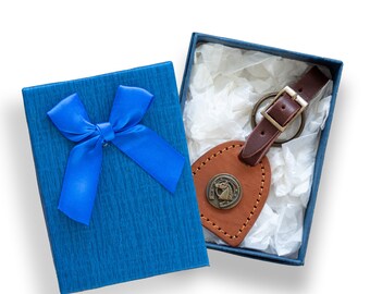 Handmade Personalized UNISEX Gift Leather Keychain - [includes box] Original Gift for Birthday Christmas Father's Day Mother