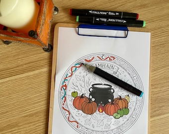 Wheel of the Year Colouring Pages | 8 Sabbats Printable | Witchcraft / Pagan Digital Download