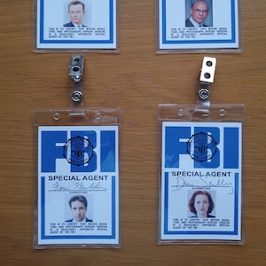 The X-Files Agent - Badge avec photo d'identité à clipser, accessoire Collection Cosplay