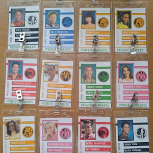 Mighty Morphin Power Rangers - Clip-on ID Photo Pass Badge Set Prop Collection Cosplay