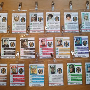 Captain Scarlet and the Mysterons Spectrum - Clip-on ID Photo Pass Badge Set Prop Collection Cosplay