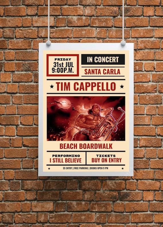 The Lost Boys - Tim Cappello Concert Poster A4 A3 - Etsy