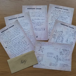 Conjunto de utilería de Regreso al futuro Carta de Doc a Marty 1885 BTTF