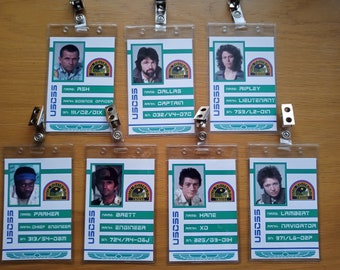 Alien USCSS Nostromo Crew - Clip-on ID Photo Pass Badge Set Prop Collection Cosplay