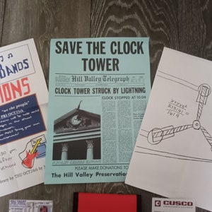 NEW Back To The Future Prop Replica Marty McFly Zip Wallet & Clock Tower Flyer image 2