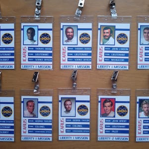 Planet of the Apes ANSA Icarus Liberty 1 Crew - Clip-on ID Photo Pass Badge Set Prop Collection Cosplay