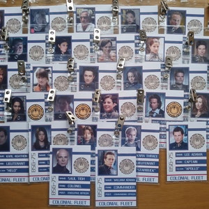 Battlestar Galactica - BSG - Colonial Crew - Clip-on ID Photo Pass Badge Set Prop Collection Cosplay
