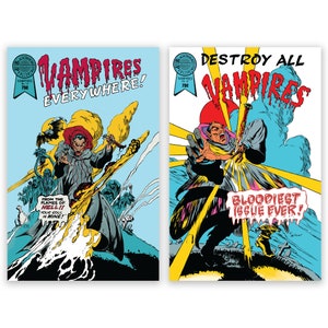 The Lost Boys - Vampires Everywhere & Destroy All Vampires Comic Poster A4 A3