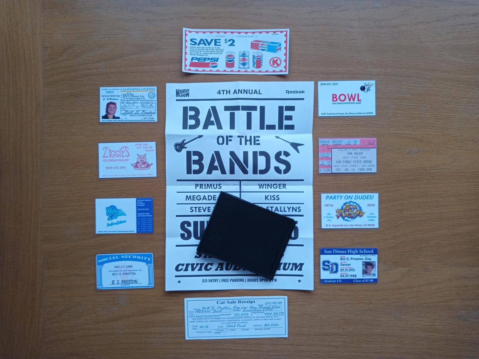 Prop Wallet Contents NEW Bill & Ted Film Movie Prop Leather Wallet Cosplay - Etsy