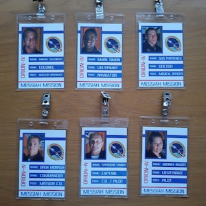 Deep Impact Messiah Crew - Clip-on ID Photo Pass Badge Set Prop Collection Cosplay