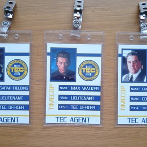 Timecop TEC Officer - Clip-on ID Photo Pass Badge Set Prop Collection Cosplay