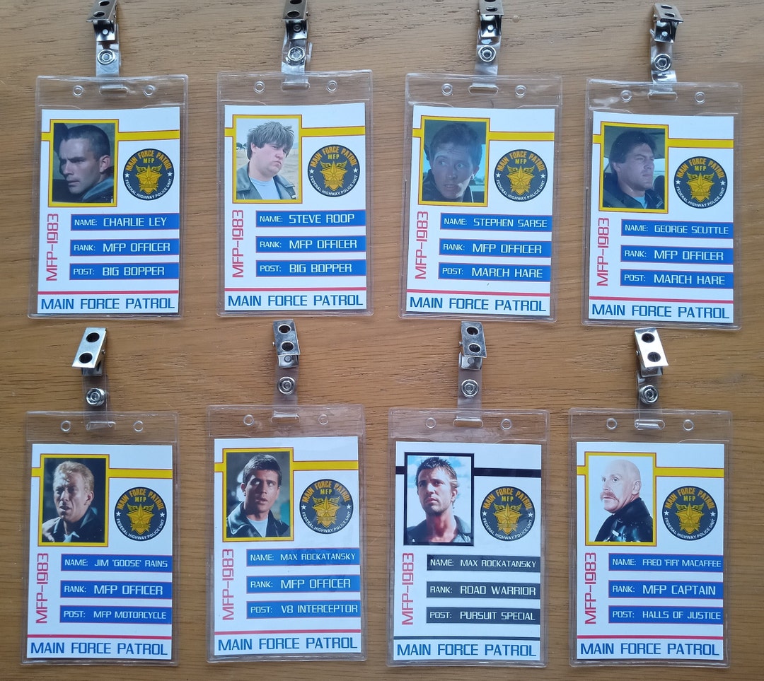 Mad Max MFP Main Force Patrol Officer - Clip-on ID Photo