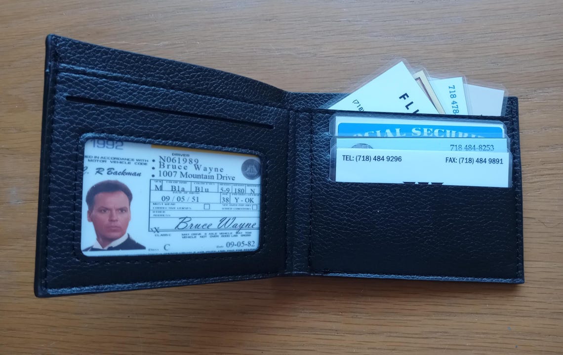 Prop Wallet Contents NEW Bruce Wayne Batman Film Movie Prop Leather Wallet Cosplay - Etsy