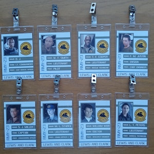 Event Horizon Lewis and Clark Crew - Clip-on ID Photo Pass Badge Set Prop Collection Cosplay