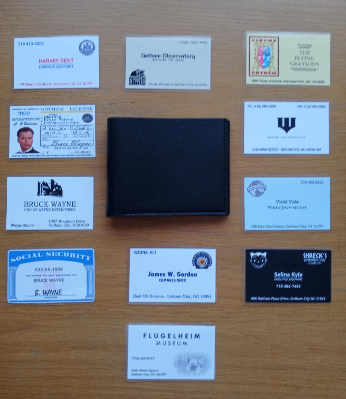Prop Wallet Contents NEW Bruce Wayne Batman Film Movie Prop Leather Wallet Cosplay - Etsy