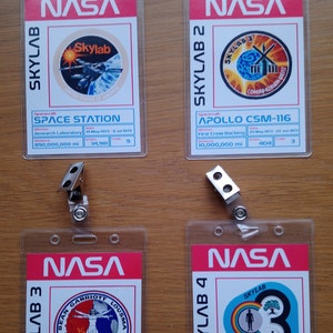 Colección de accesorios para credencial de identificación con foto y clip del programa Skylab de la NASA